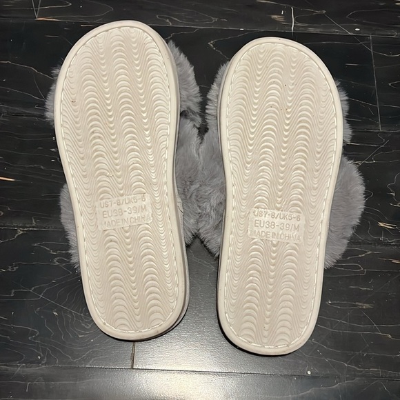 Metog Women's Fuzzy Slippers House Slippers Cross Band Outdoor Soft Open Toe - Picture 7 of 8